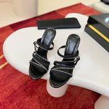 Louboutin-style red bottom shoes cl zipper high-heeled sandals accessible luxury red open toe casualgoatskin slippers creative stylish bag