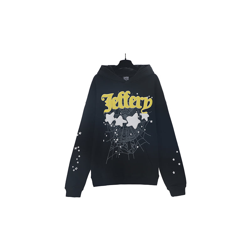 Sp5der Hoodie Cobweb Puff Print Pure Cotton
