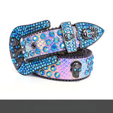 Hip-hop punk rhinestone belt skull alloy belt