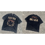 Men Vintage T-Shirts Vintage Washed Bieber Short Sleeves Vintage Casual