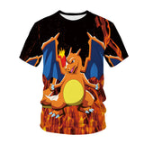 Men and Women Pokemon Pikachu T Shirt 3D Digital Printing Men's round Neck Short Sleeve T-shirt