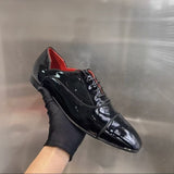 Louboutin-style red bottom shoes spring and summer аcl red bottom gentleman leather shoes men's genuine leather patent leather british style casual youth breathable large size business