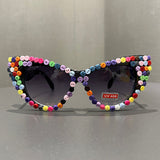 Trendy punk glasses retro big cat eyes