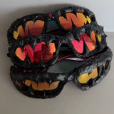 Trendy punk glasses dark style
