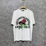 Amiri t shirts rose printing short sleeve