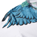 Marcelo Burlon T Shirt MB Jungle Blue Wings Seamless Printing Men and Women Same Style