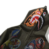 Bathing Ape Hoodie 15th Anniversary Hooded Sweater Men's Autumn and Winter Fleece Cardigan Zipper Shark Head Jacket