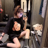 Palm Angels T Shirts Palm Angels Broken Bear Letter Print Men's and Women's Short Sleeve