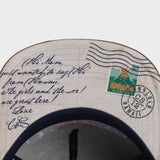 Trendy flat brimmed hat greetings from hawaii sun protection shade