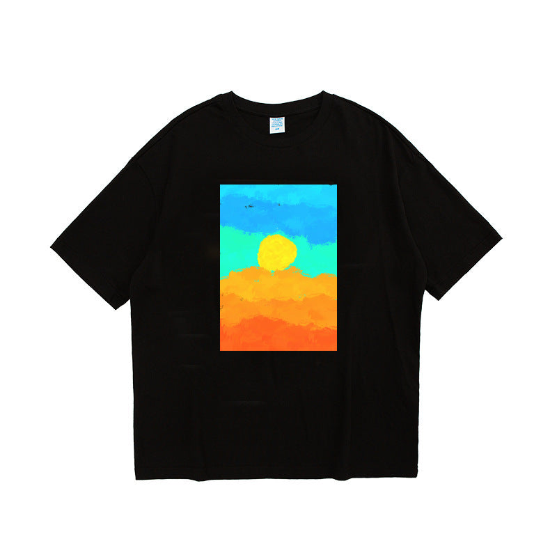 Caravaggio T-Shirts Oil Painting Cartoon Short Sleeve Boys Loose Printed Casual Summer