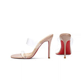 Louboutin-style red bottom shoes exportfrenchcl red bottom women's stiletto shoes sexy pointed toe flatsflats high heels fish mouth women's shoes