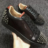 Louboutin-style red bottom shoes cl red bottom shoes european station export men's shoes rivet sneakers trendyflats breathable willow couple style