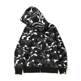 Shark Print Hoodie Men And Women Plus Size Loose Hoodie Coat
