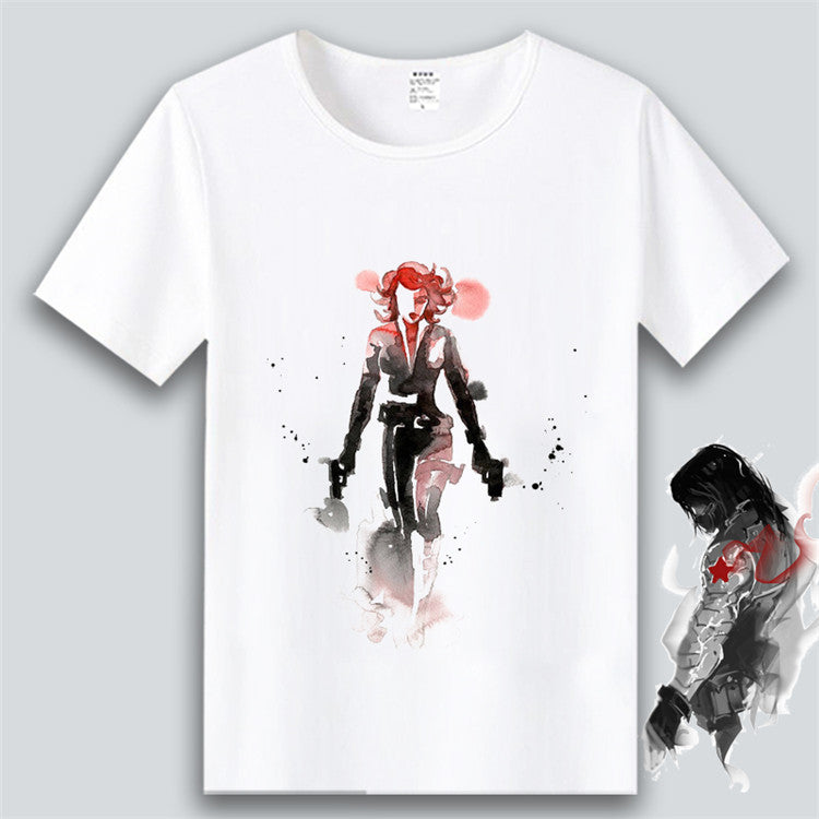 Marvel T Shirt Anime Clothes Captain America Iron Man Short Sleeve T-shirt