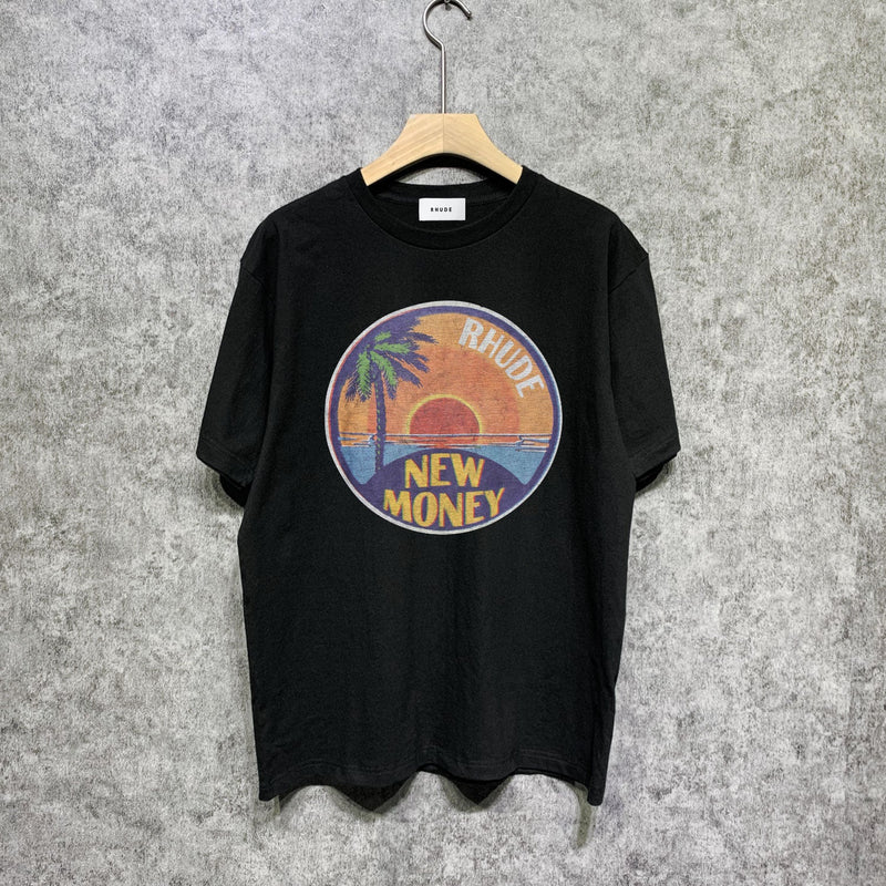 Rhude T Shirts Printed Trendy Pure Cotton