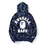 Shark Print Jacket Camouflage Male And Female Couples Wear Plus Size Loose Pullover Hoodie Sweater