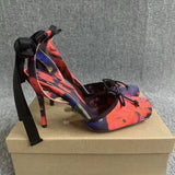 Louboutin-style red bottom shoes ballet shoes dance shoes european station cl french one-word celebrity elegant rhinestone sexy red bottom export high heels