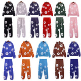 Denim Tears Hoodie & Sweatpants 2 Piece Set Kapok Foam Printed Hoodie Trousers Suit