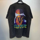 SAINT MICHAEL Vintage T Shirt MKSZY 2pac White Headscarf West Coast Vintage Short Sleeve