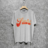 Amiri t shirts flame gold letterprinting short sleeves