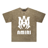 Amiri Washed Distressed T Shirt Printed Trendy Pure Cotton