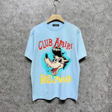 Amiri t shirts smoke gray wolf printing short sleeve