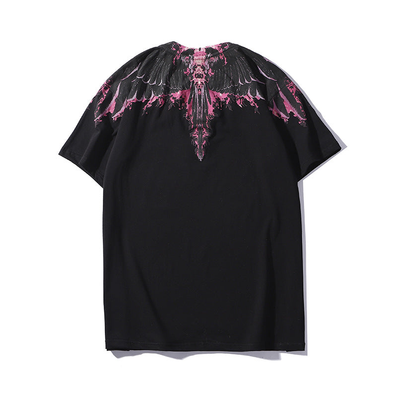 Marcelo Burlon T Shirt MB Wings Pattern Pure Cotton Men and Women Same Style