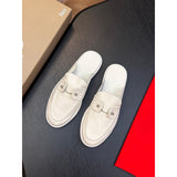 Louboutin-style red bottom shoes: original standard original box top version cl handmade genuine leather shoes mencasual shoes slip-on beanie shoes red bottom loafers