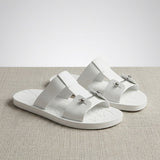 Louboutin-style red bottom shoes summercl metal buckle flip-flops menoutwear non-slip rubber sandals accessible luxury old money style beach slippers