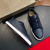 Louboutin-style red bottom shoes cl red bottom shoes men genuine leather loafers flatsplaid business leather shoes abrasion resistanteasiest for matchcasual men's shoes