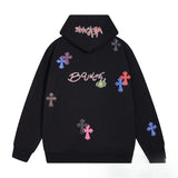CHH Chrome Heart Hoodie Chrome Hearts Colored Cross Leather Sanskrit Hooded Sweater