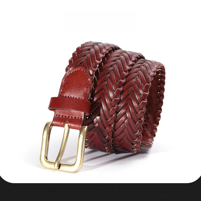 Hip-hop punk rhinestone belt retro handwoven