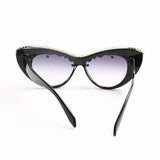 Trendy punk glasses cat eyes with diamonds
