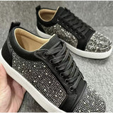 Louboutin-style red bottom shoes europeancl rivetstrendy men's shoes red bottom sneakersfashioneasiest for matchbest selling breathable casual shoes