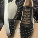 Louboutin-style red bottom shoes red bottom shoes low ankle color matching men's shoes cl punk studded shoes youth casual sneakers