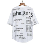 Palm Angels T Shirts Angel Full Printed Letter Print Short-Sleeve T-shirt