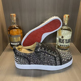 Louboutin-style red bottom shoes men quality european goods accl red bottom casual sneakers fashionpopularlow ankle shoes black gold trendyeasiest for match