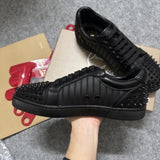 Louboutin-style red bottom shoes export europe station cl red bottom shoes electric embroidery low top high top men's shoes red bottom couple trendy rivets casualtie back