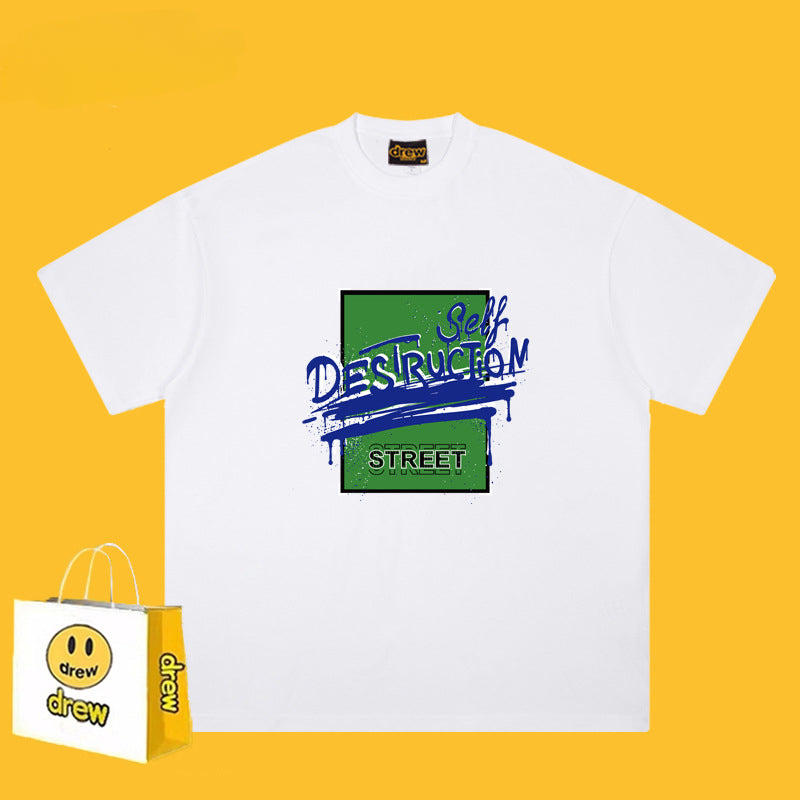 Drew T Shirts Short Sleeve T-shirt Smiley Face Short Sleeve