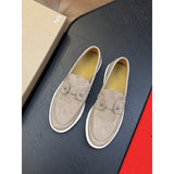 Louboutin-style red bottom shoes european station red bottom soft leather pedals fashion business loafers can clexport rivet men's shoes