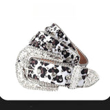 Hip-hop punk rhinestone belt punk leopard print