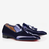 Louboutin-style red bottom shoes embroidered shoes fashioneasiest for matchcasual business thick sole glossy gentleman leather shoes red bottom wedding cl men's shoes