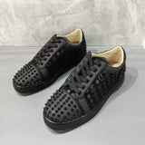 Louboutin-style red bottom shoes european station cl men's shoes rivets red bottom sneakers easiest for matchtrendy rivets couple style casual european goods