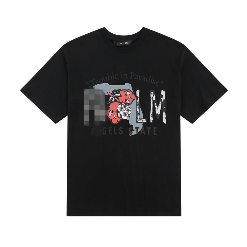 Palm Angels T Shirts Skull Letter Print Short Sleeve T-Shirt