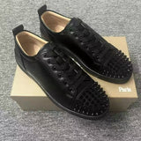 Louboutin-style red bottom shoes european station cl rivet shoes casual sneakers sneakers fashioneasiest for match loafers genuine leather shoes