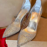Louboutin-style red bottom shoes clflats pointed rhinestone stiletto women's high heels wedding shoes cm.cm.cm red bottom black red bottom