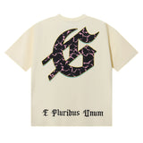 Godspeed T Shirts Guitar Skull Denim Print Casual Crew Neck Short Sleeve Men and Women