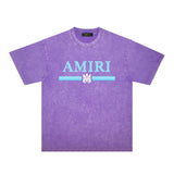 Amiri Washed Distressed T Shirt Printed Trendy Pure Cotton