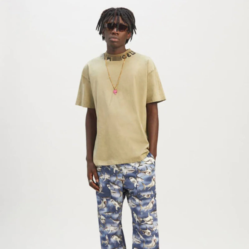 Palm Angels T Shirts Collar Letter Print Short Sleeve T-Shirt