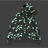 Shark Print Hoodie Men And Women Plus Size Loose Hoodie Coat